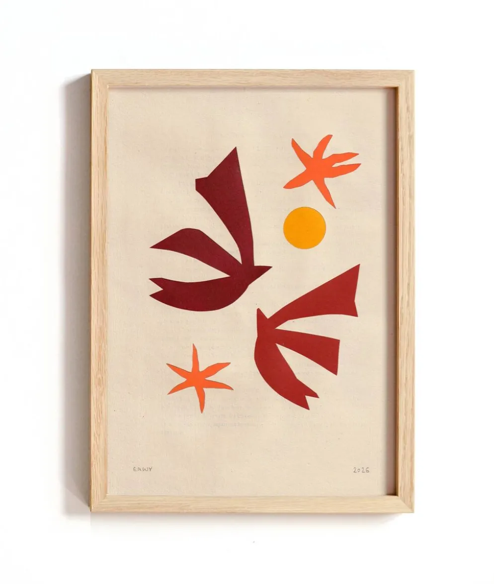 Collection de 4 collages d'inspiration Matisse signée Eawy