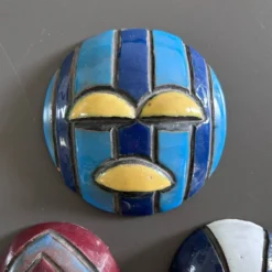 Collection de 3 masques africains en céramique
