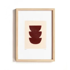 Collection de 4 peintures abstraites sur papier col.marron signées Eawy