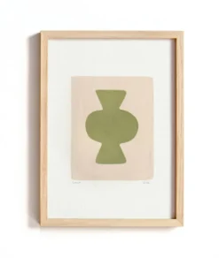 Collection de 4 peintures abstraites col.vert sauge signées Eawy