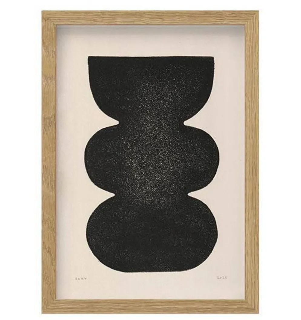 Collection de 4 peintures abstraites noires signées Eawy