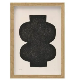 Collection de 4 peintures abstraites noires signées Eawy