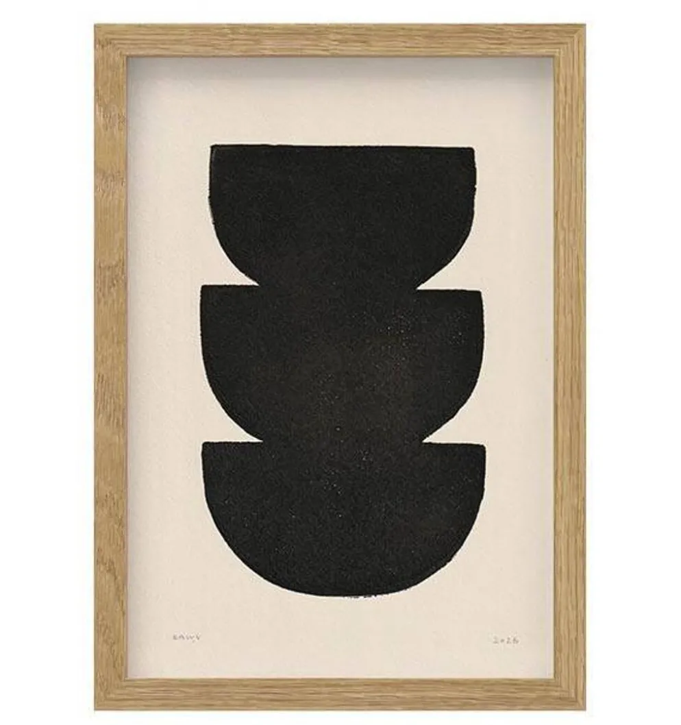 Collection de 4 peintures abstraites noires signées Eawy