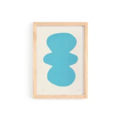 Collection de 4 peintures abstraites col. bleu clair signées Eawy