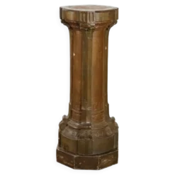 Colonne ancienne de style classique en terre cuite peinte, Italie, XIXe siècle