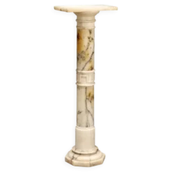 Colonne ancienne en albâtre à décorations géométriques XIXe siècle