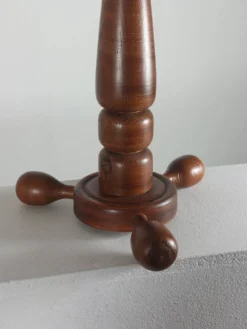 Colonne de support à fleurs vintage en bois tourné