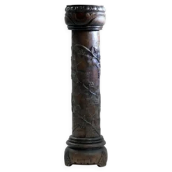 Colonne en acajou sculpté à la main, années 1950