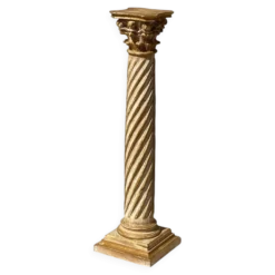 Colonne en bois style corinthien avec dorures