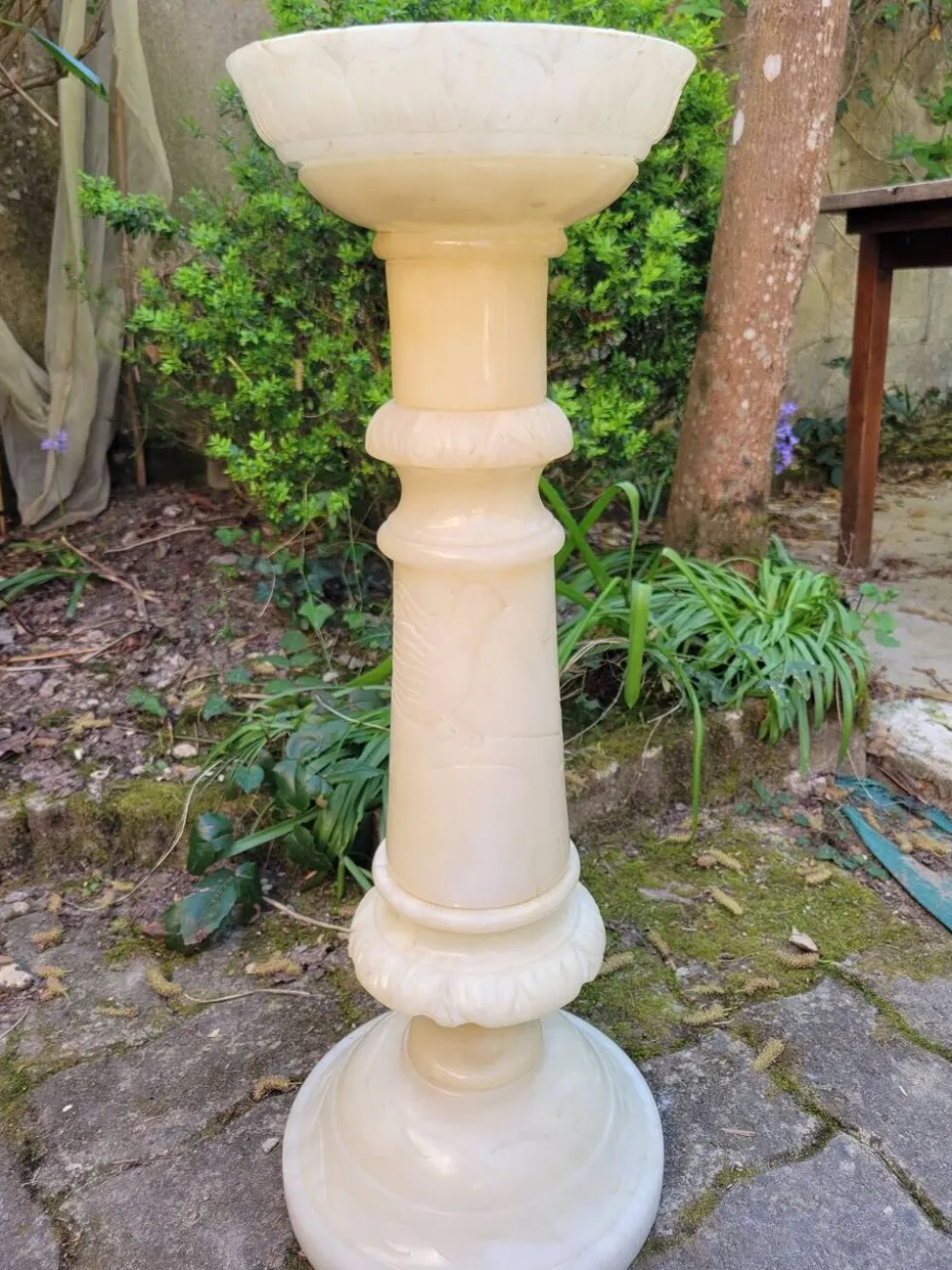 Colonne piédestal en albâtre XIXe
