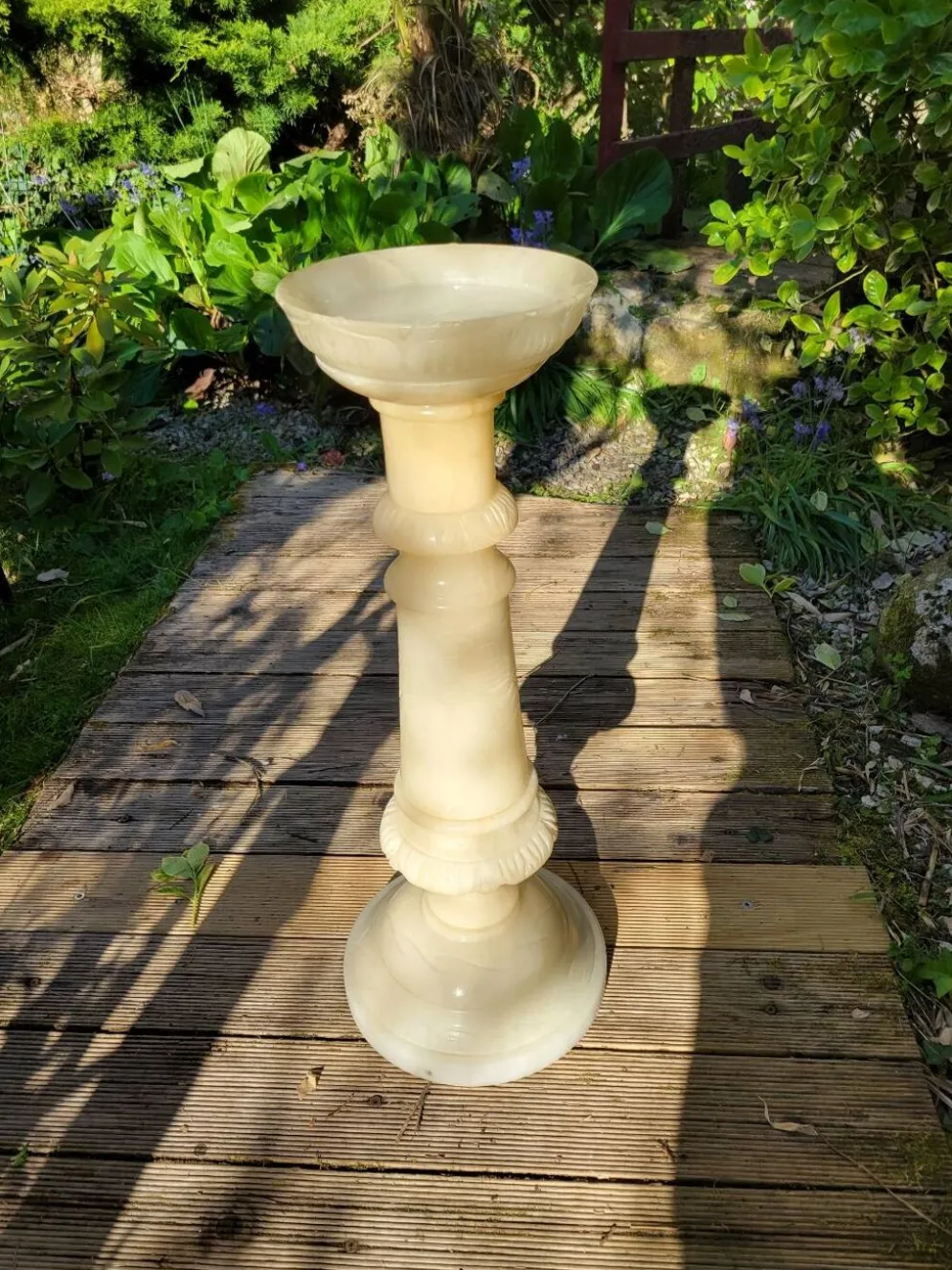Colonne piédestal en albâtre XIXe