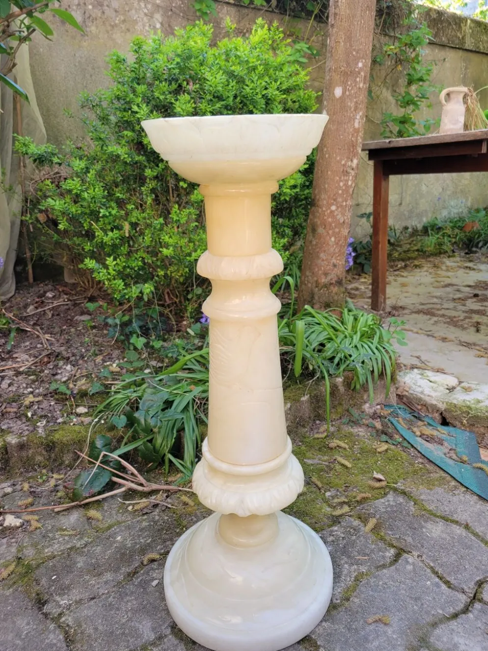 Colonne piédestal en albâtre XIXe