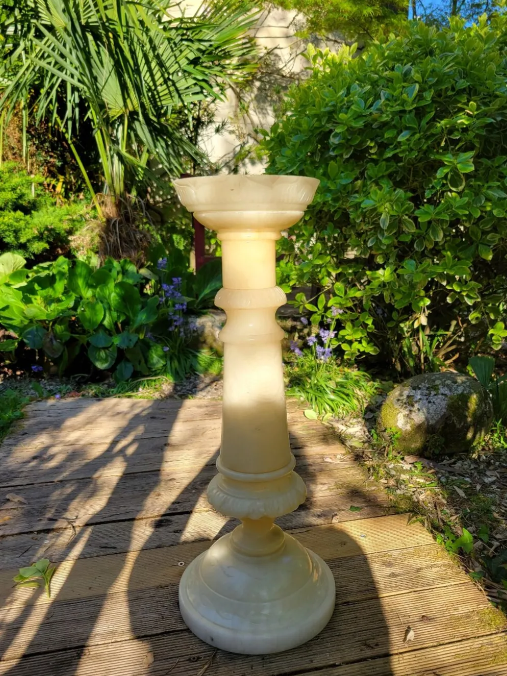 Colonne piédestal en albâtre XIXe