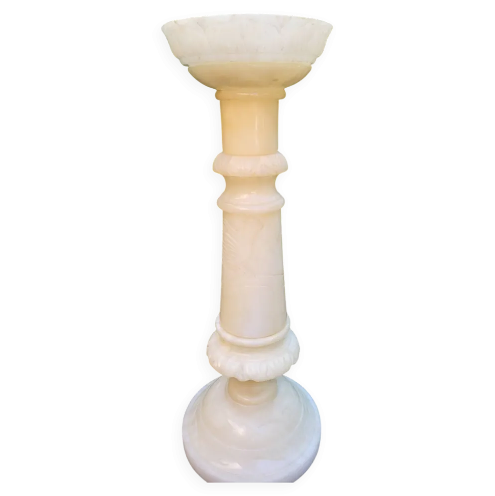 Colonne piédestal en albâtre XIXe
