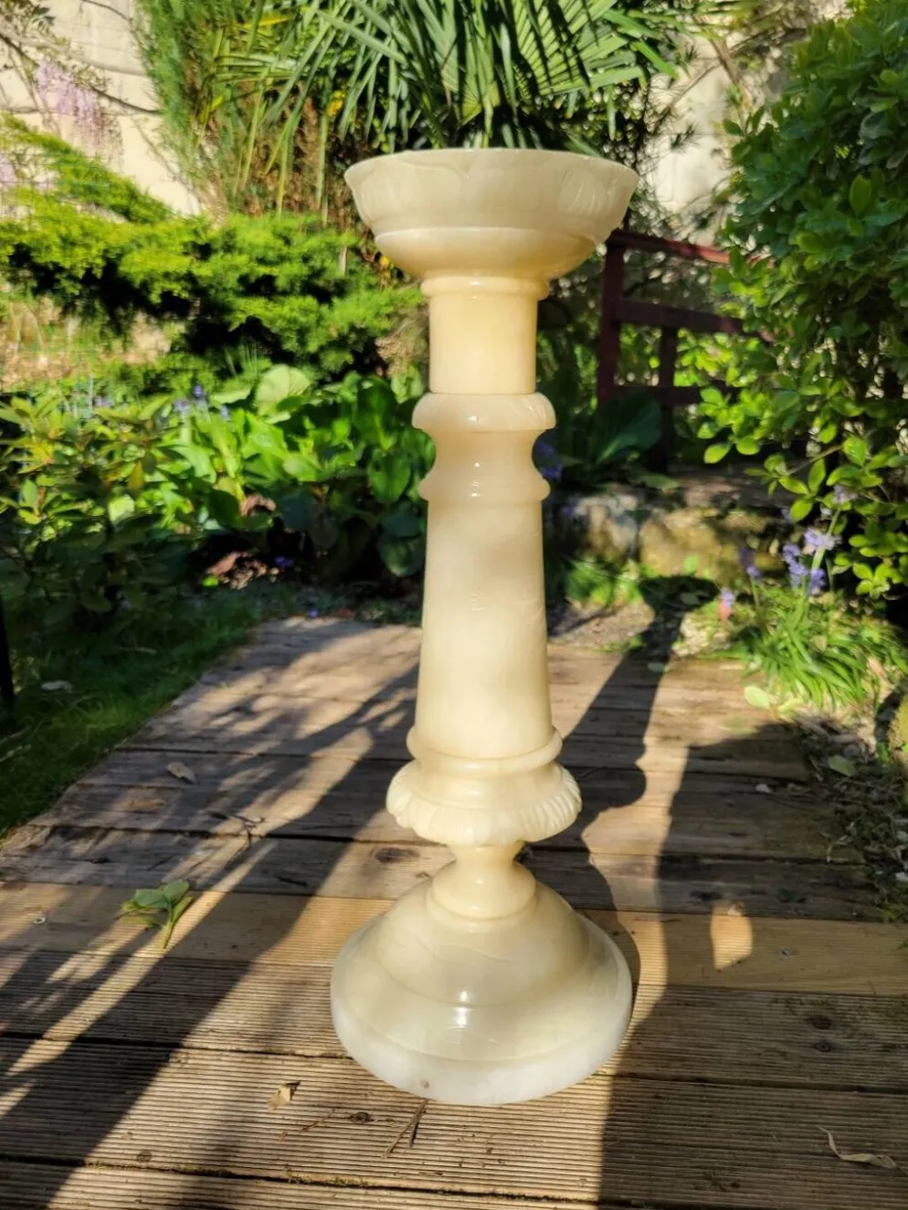 Colonne piédestal en albâtre XIXe