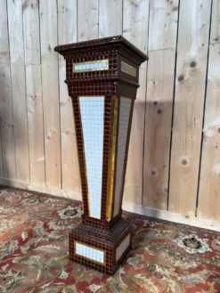 Colonne - Sellette - Gaine Art Déco – Faïence émaillée mosaïque – Années 19