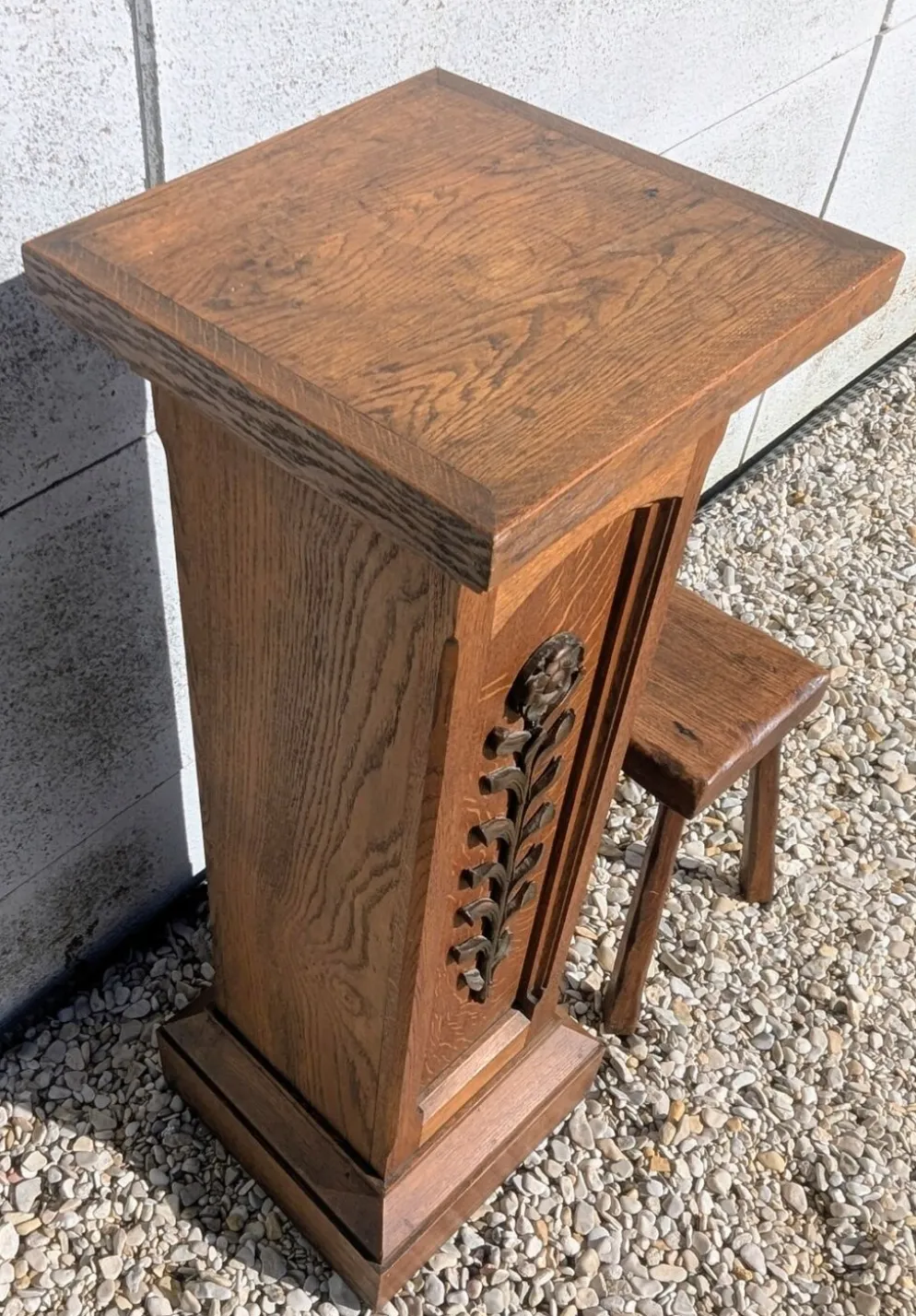 colonne / sellette Piédestal chêne massif 112 cm
