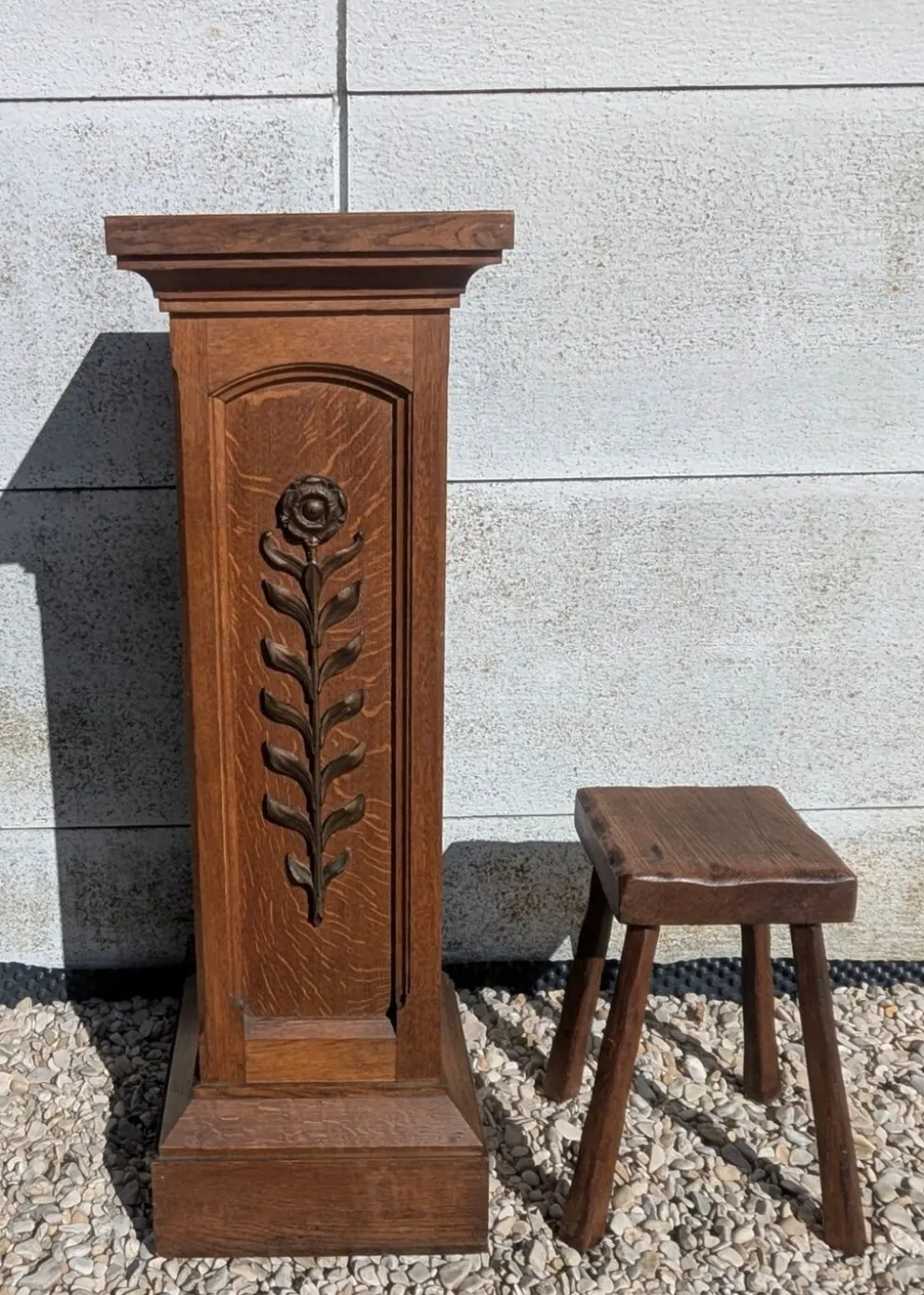colonne / sellette Piédestal chêne massif 112 cm