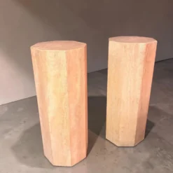 Colonnes / piédestaux en travertin vintage, années 1970, Italie