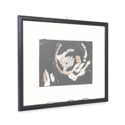Composition, techniques mixtes sur carton Ansgar Elde, années 1980
