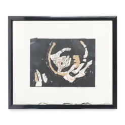 Composition, techniques mixtes sur carton Ansgar Elde, années 1980