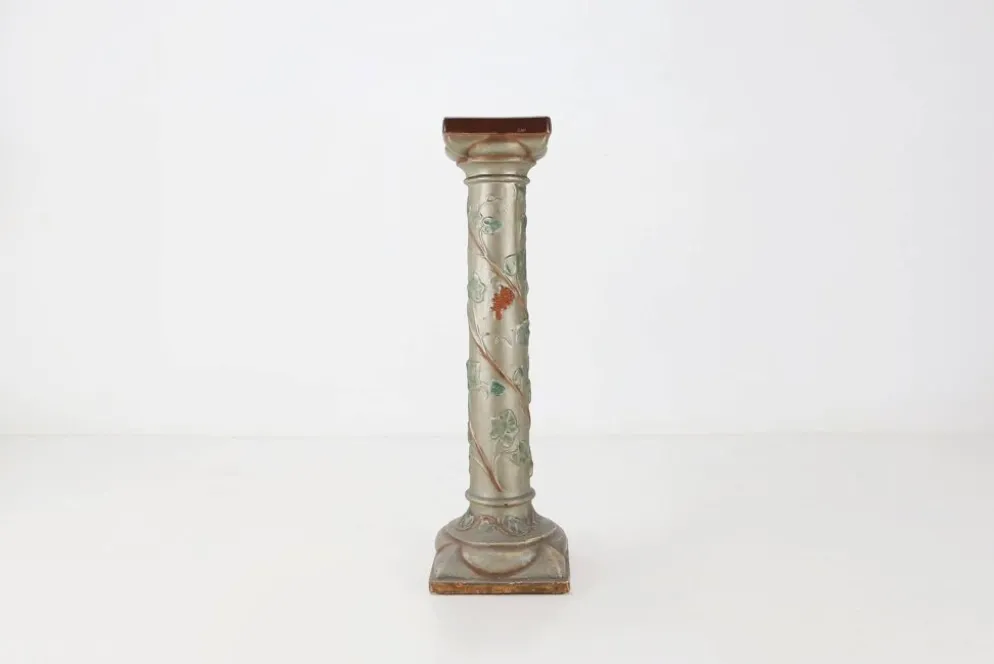 Console Art Nouveau ou pied de stall en plâtre émaillé, années 1920
