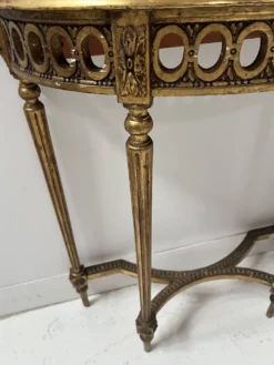 Console et miroir d'entre deux de style Louis XVI en bois doré