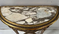 Console et miroir d'entre deux de style Louis XVI en bois doré