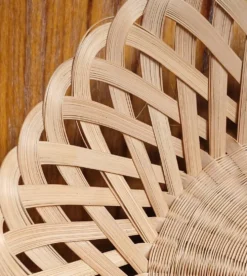Corbeille en bambou naturel tressé & ajouré, fait main