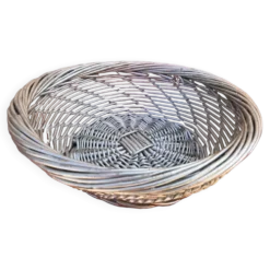 Corbeille Osier tressé gris argenté