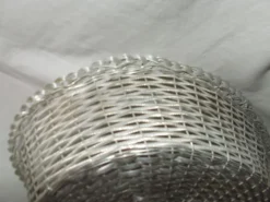 Corbeille à pain de table en métal argenté