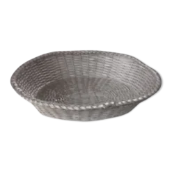 Corbeille à pain de table en métal argenté