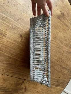 Corbeille à pain, vide poche, boite de rangement en rotin et osier grise -