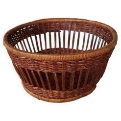 Corbeille panier osier rond
