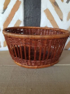Corbeille panier osier rond