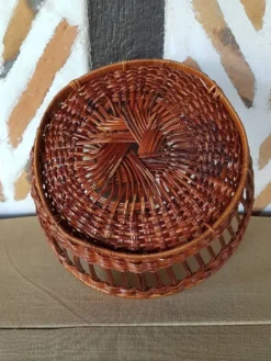 Corbeille panier osier rond