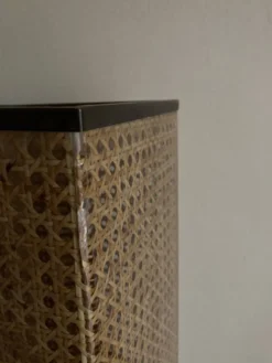 Corbeille à papier cannage et plexiglas 1970