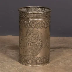 Corbeille à papier en argent plaqué Art Déco antique vers 1920