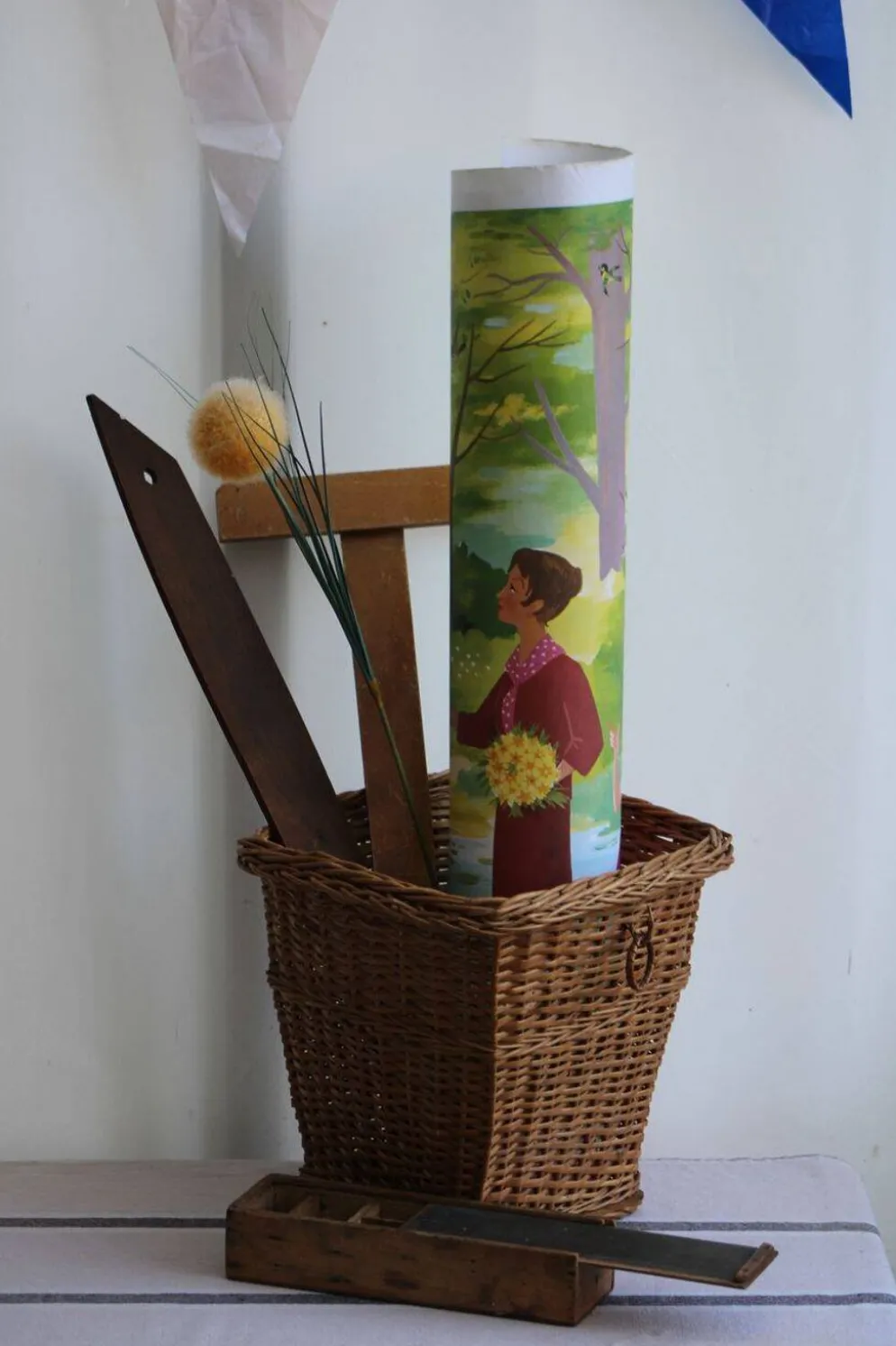 Corbeille à papier en osier