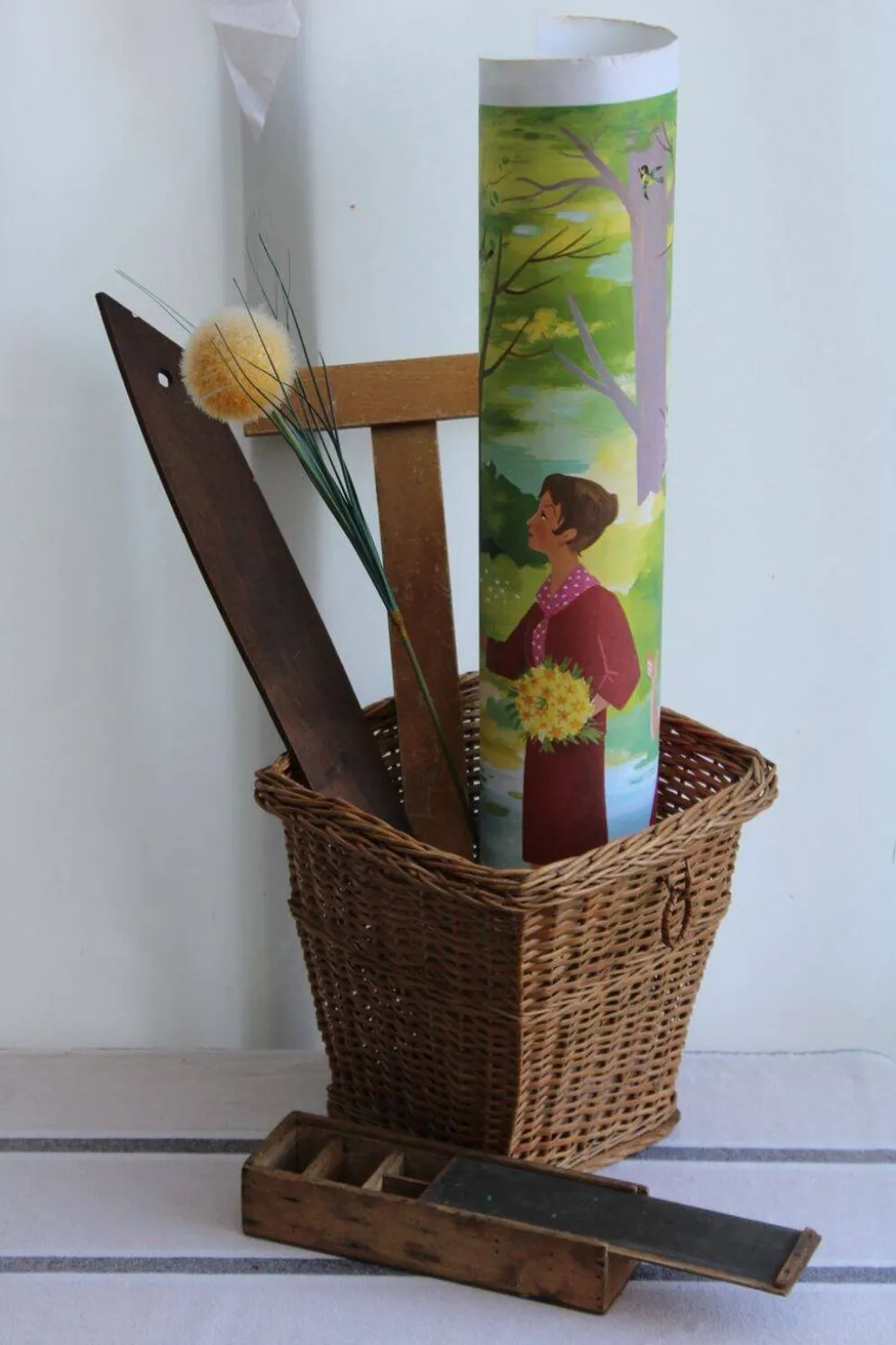 Corbeille à papier en osier