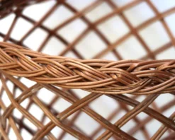 Corbeille à papier en osier, années 70