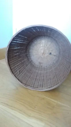 Corbeille à papier en rotin osier, panier ou cache pot