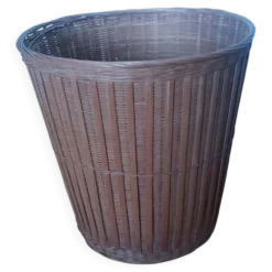 Corbeille à papier en rotin osier, panier ou cache pot