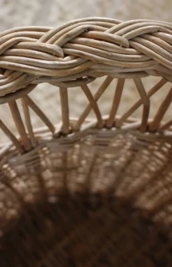 Corbeille à papier, plante vintage en osier