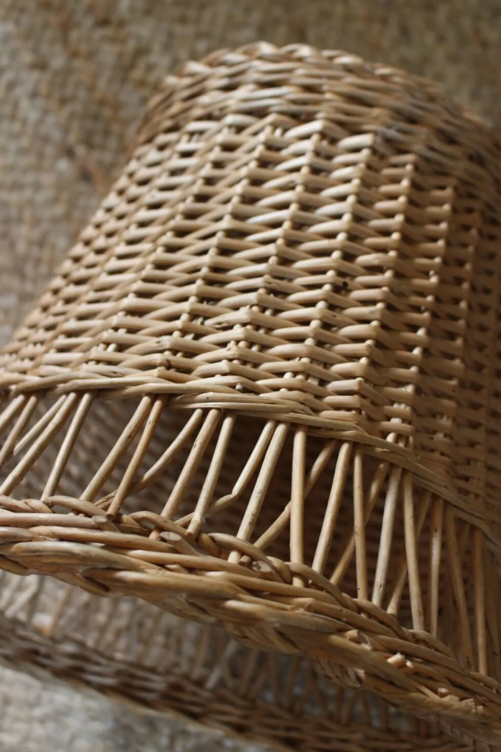 Corbeille à papier, plante vintage en osier