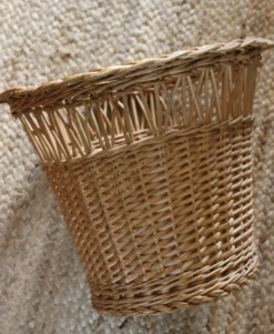 Corbeille à papier, plante vintage en osier