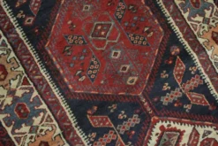 Couloir en laine oriental fait main, tapis de marche long avec médaillon géométrique.