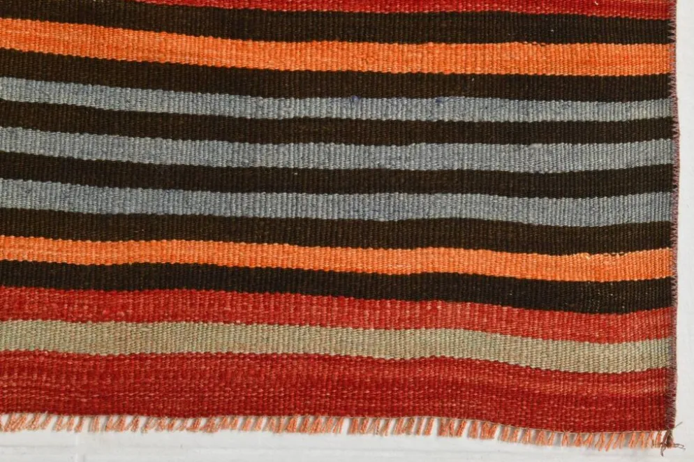 Couloir Vintage Rayé – Tapis Kilim Graphique Tissé Main, 77x360 Cm