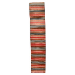 Couloir Vintage Rayé – Tapis Kilim Graphique Tissé Main, 77x360 Cm