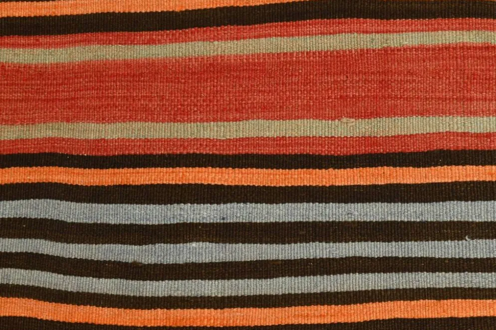 Couloir Vintage Rayé – Tapis Kilim Graphique Tissé Main, 77x360 Cm